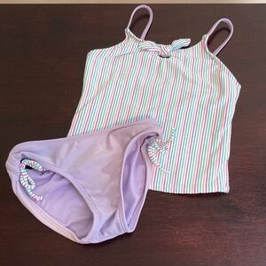 Cat & Jack Striped Bikini Set - Pink, Green, and Purple